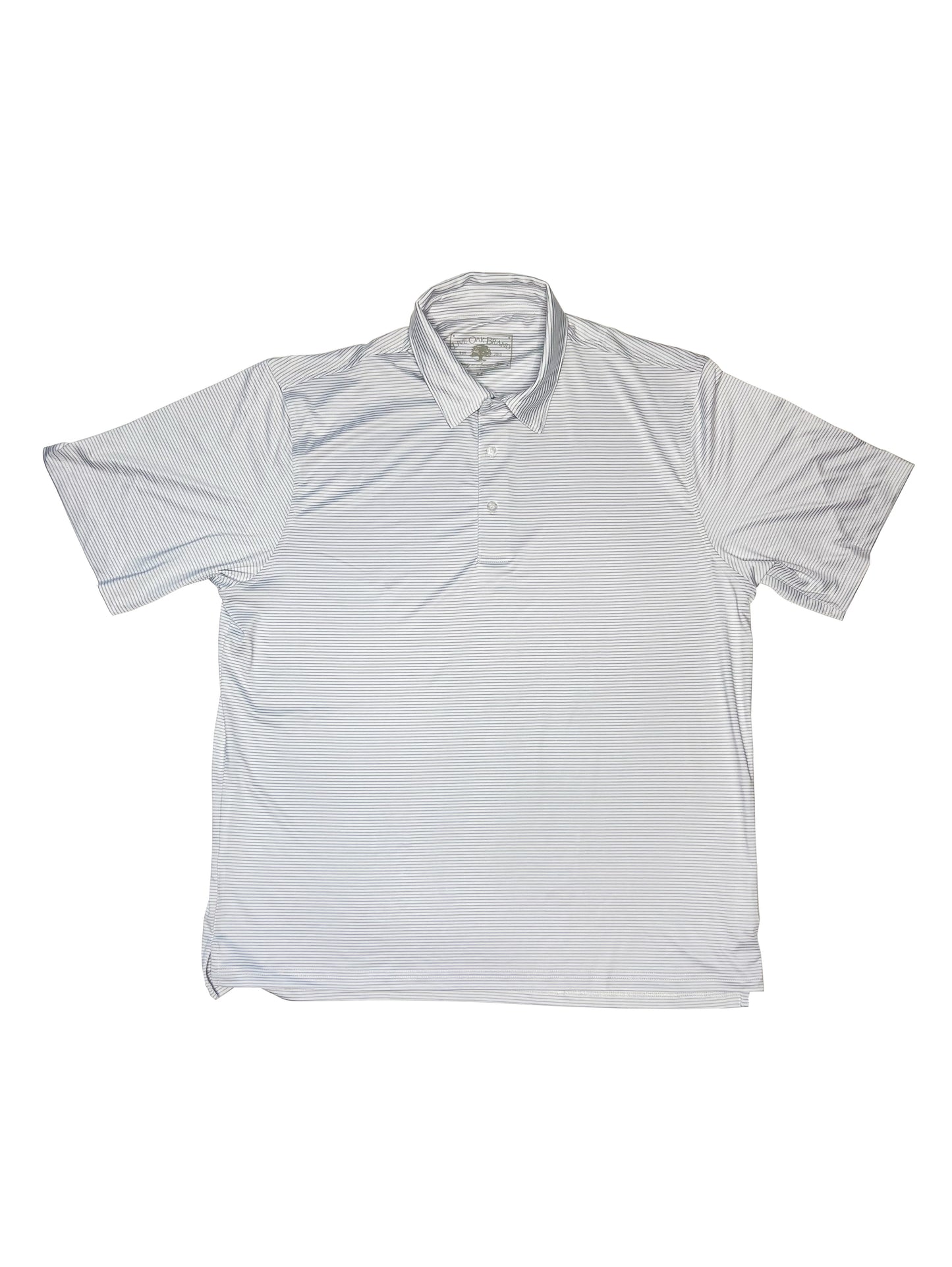 MEN'S STRIPED SS PERFORMANCE POLO, BLUE FOG