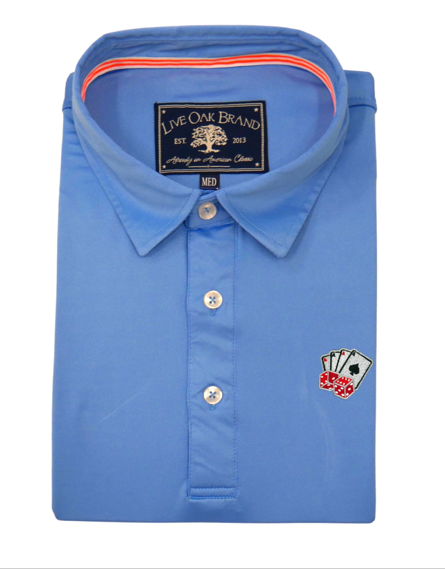GAMBLING PERFORMANCE POLO, CAROLINA BLUE
