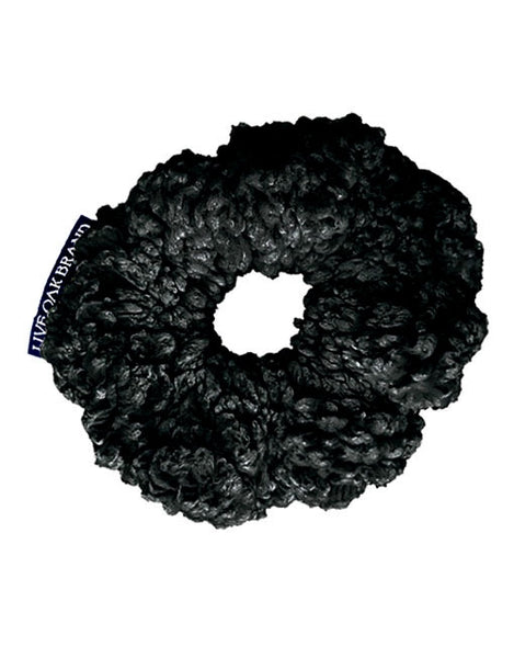 BLACK FLEECE SCRUNCHIE