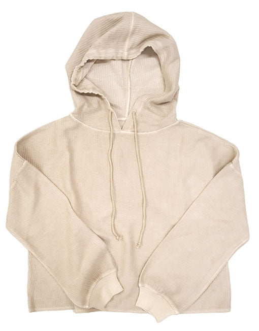 Live Oak Brand Oatmeal Corduroy Cropped Hoodie Oatmeal LRG