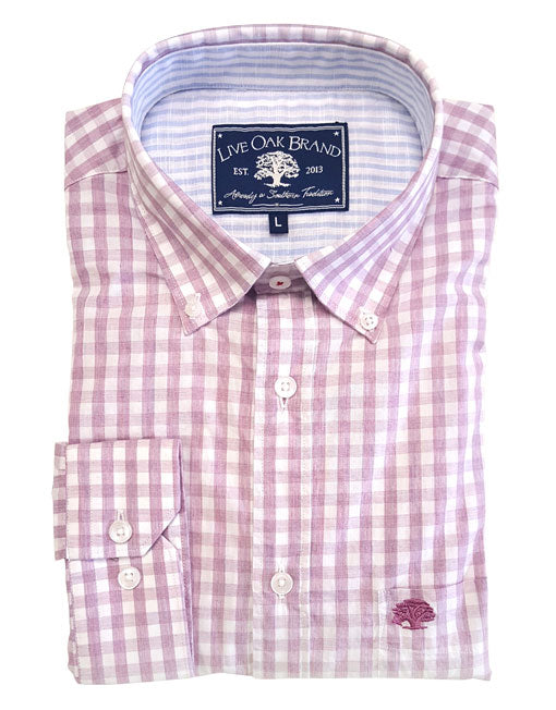 PURPLE MELANGE GINGHAM SPORT SHIRT