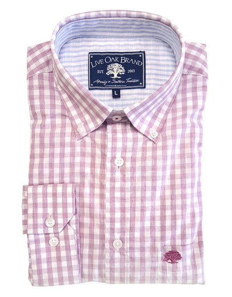 PURPLE MELANGE GINGHAM SPORT SHIRT