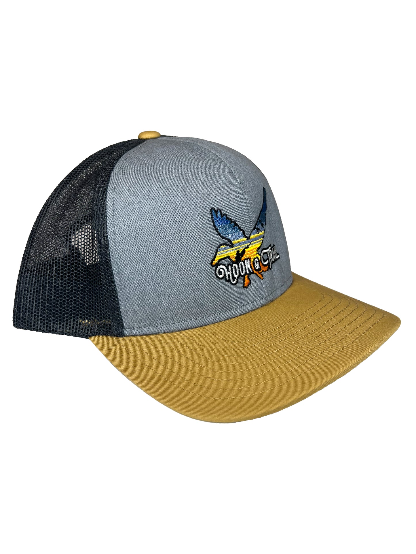HOOK & TRAIL HOOK & TRAIL - TRUCKER HAT, DUCK SHOT HEATHER CHARCOAL AMBER ONESZ