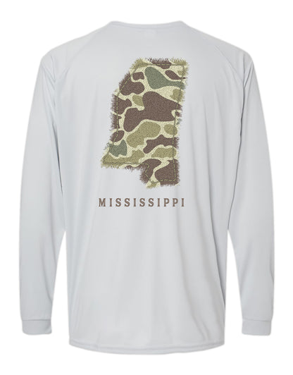 CAMO MISSISSIPPI, ADULT PERFORMANCE LS (PRINTED TO ORDER)