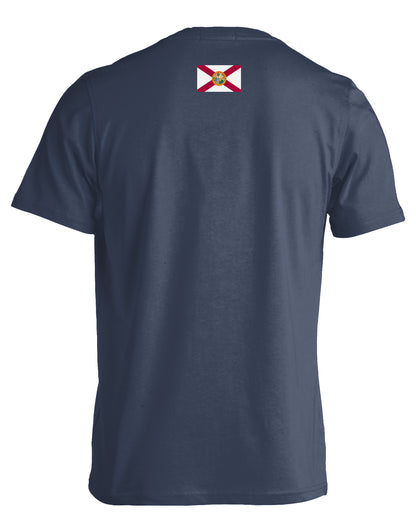 LIVE OAK BRAND FLAG TEE, FLORIDA DENIM