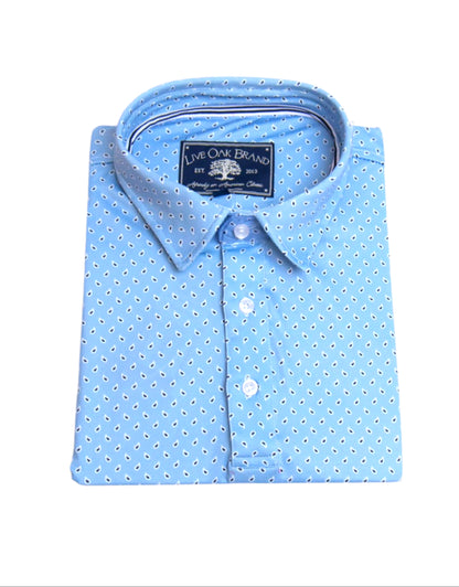 MEN'S PAISLEY PERFORMANCE POLO, CAROLINA BLUE