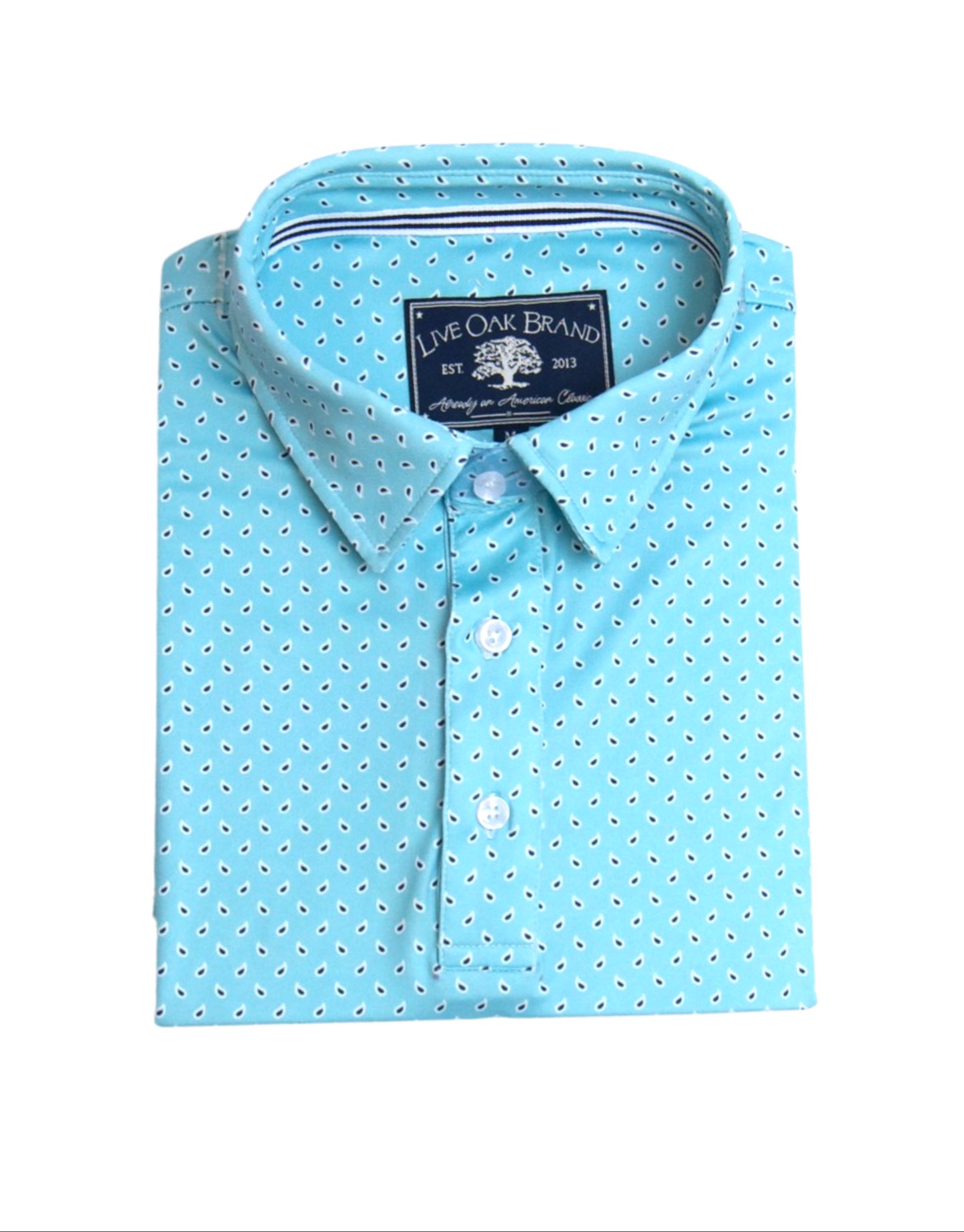 MEN'S PAISLEY PERFORMANCE POLO, AQUA