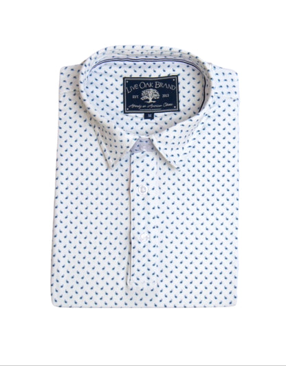 MEN'S PAISLEY PERFORMANCE POLO, WHITE