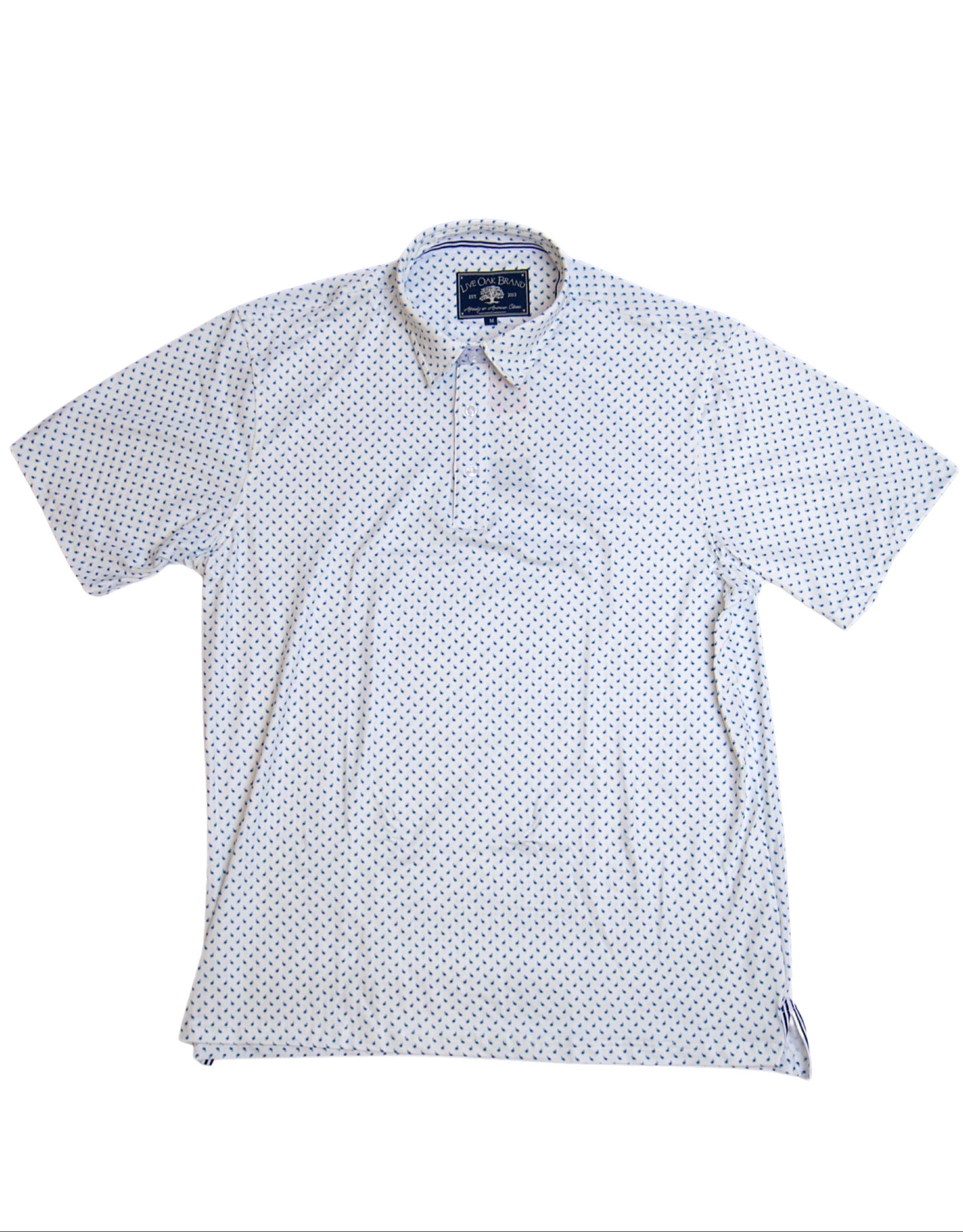 MEN'S PAISLEY PERFORMANCE POLO, WHITE