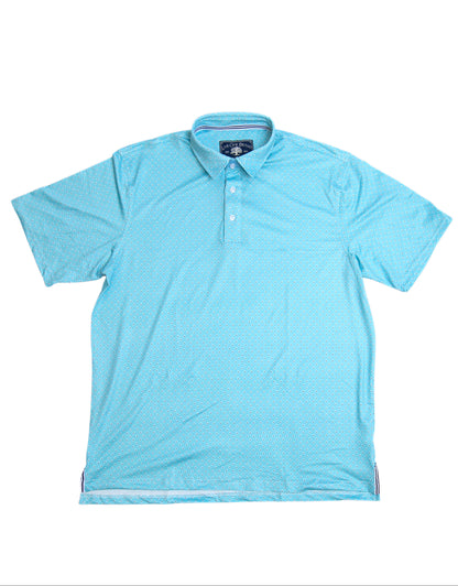 MEN'S PAISLEY PERFORMANCE POLO, AQUA