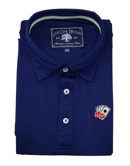 GAMBLING PERFORMANCE POLO, TRUE NAVY