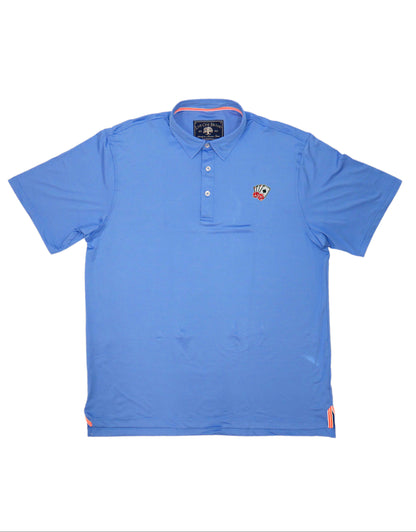 GAMBLING PERFORMANCE POLO, CAROLINA BLUE