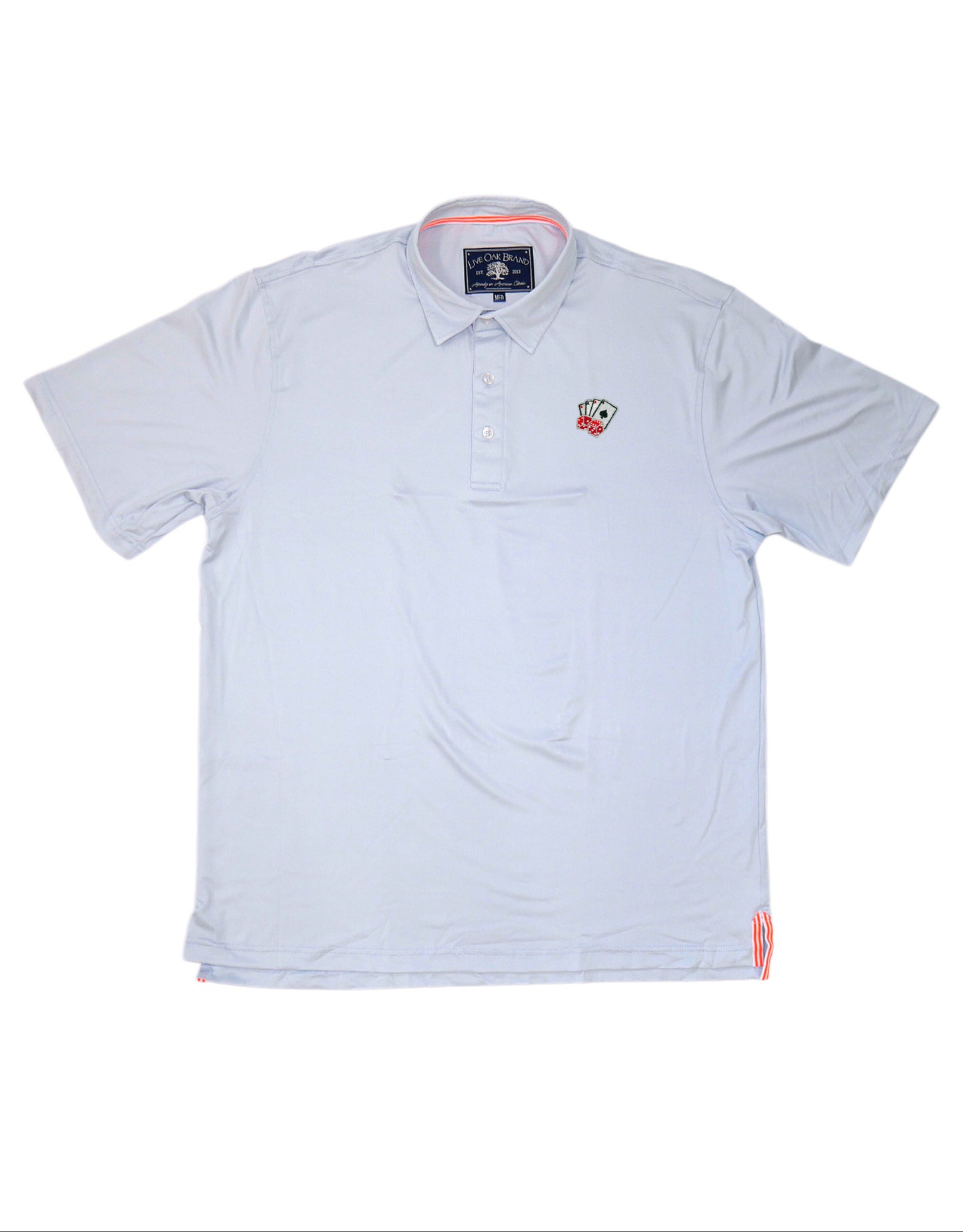 GAMBLING PERFORMANCE POLO, GLACIER GREY/PALE BLUE