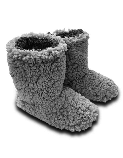 PEARL GREY FLEECE BOOTIES