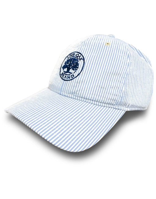 BLUE SEERSUCKER LOGO HAT