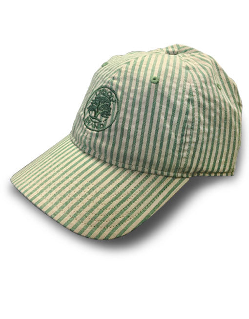 GREEN & KHAKI SEERSUCKER LOGO HAT