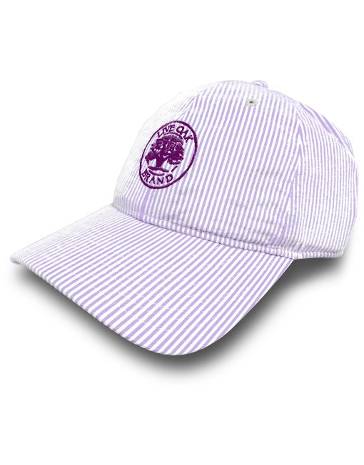 PURPLE SEERSUCKER LOGO HAT