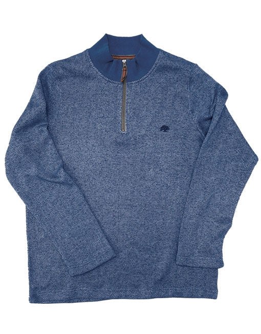 LIGHT NAVY HERRINGBONE SWEATER